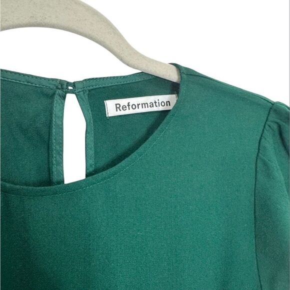 Reformation Gavin Midi Dress in Emerald - Picture 10 of 12